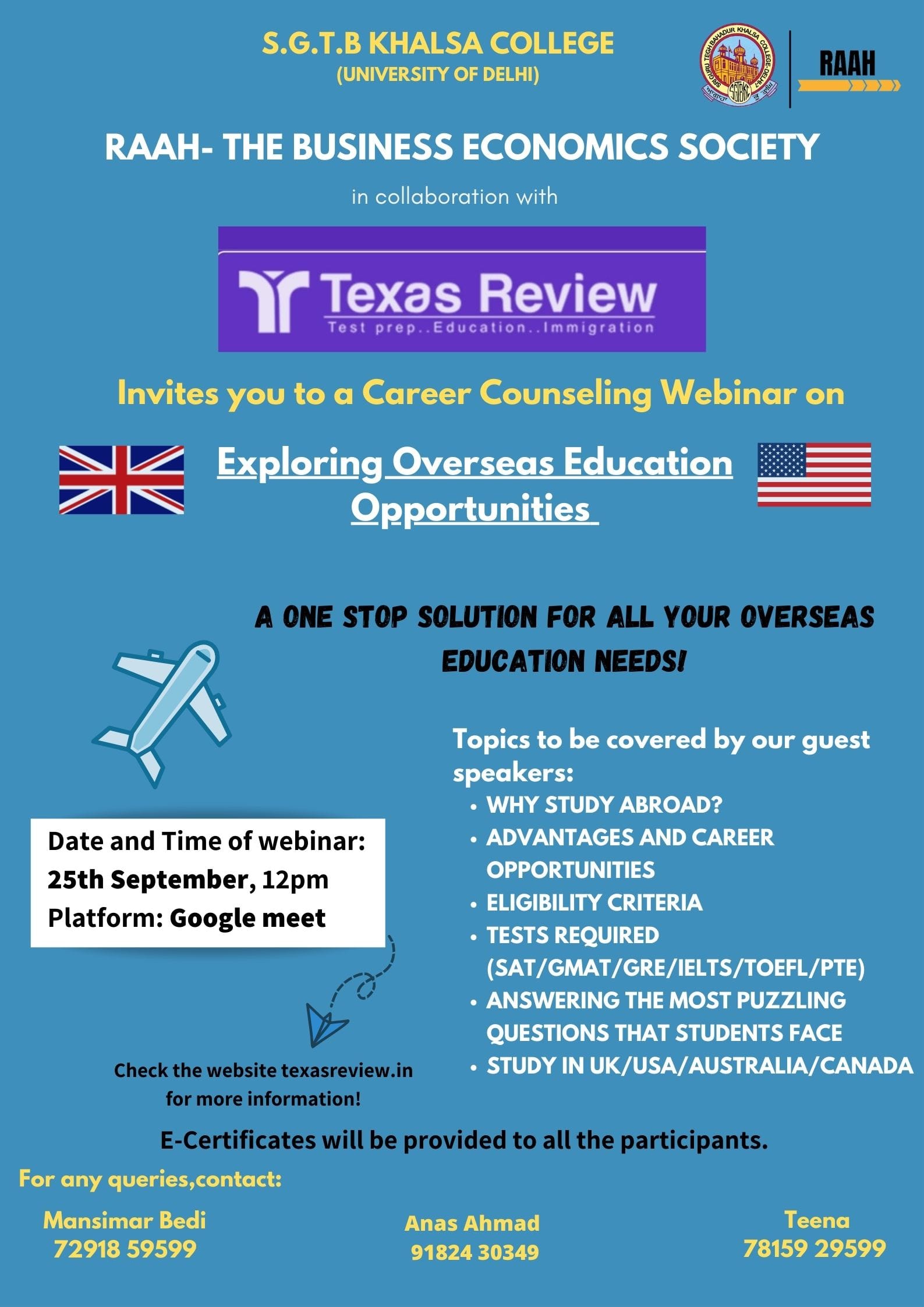 Study Abroad Webinar By Raah Evepaper