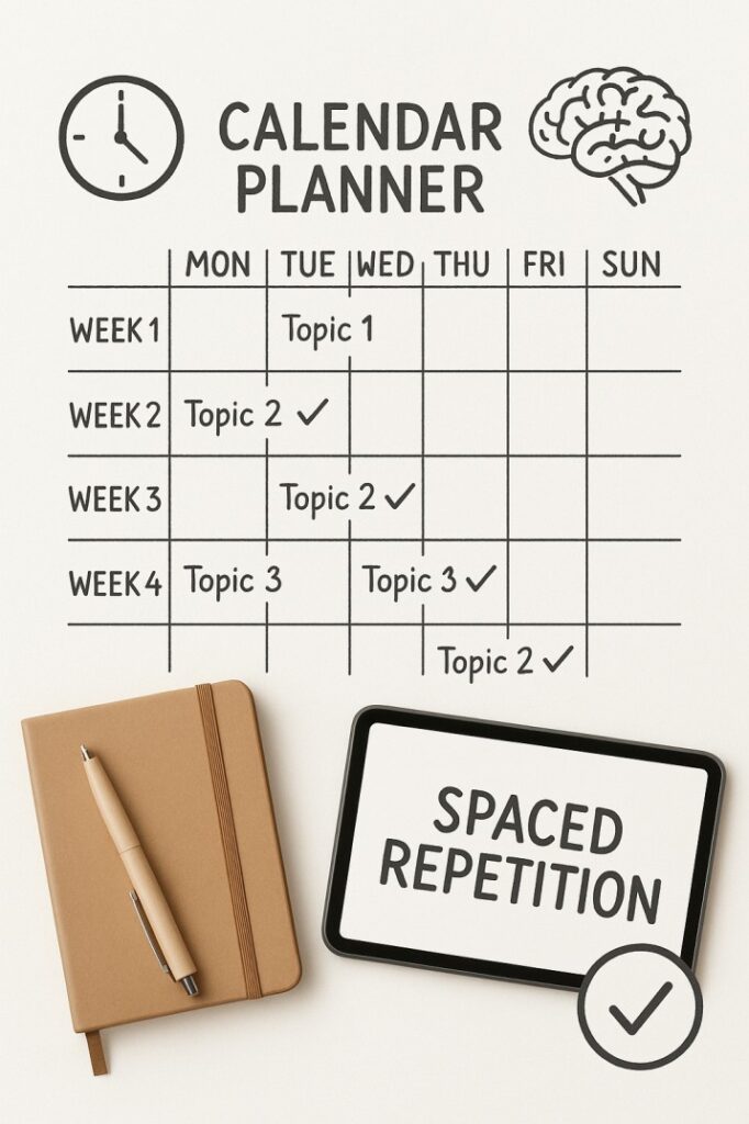 effective study technique shown using spaced repetitions