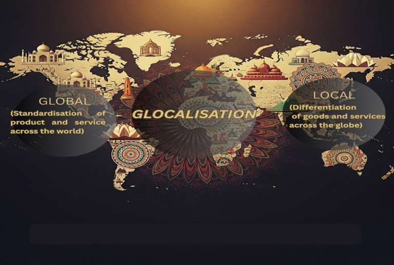 Glocalisation in India is shown via a map
