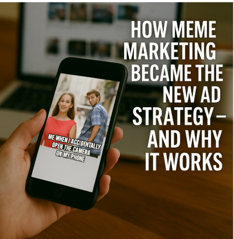 Meme marketing strategy using humorous, shareable content to engage audiences and boost brand loyalty.