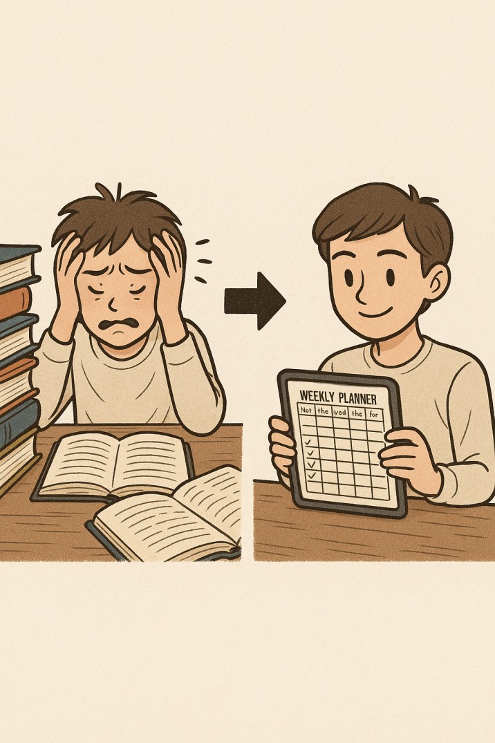 Before and after smart scheduling apps for students with study apps
