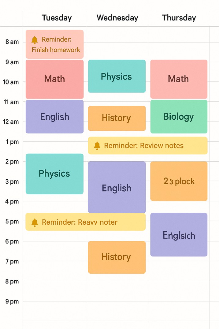 Digital calendar hacks as smarter study scheduling apps for students