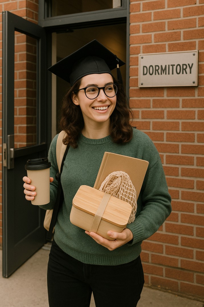 ustainable habits from zero waste dorm life carried into future living.