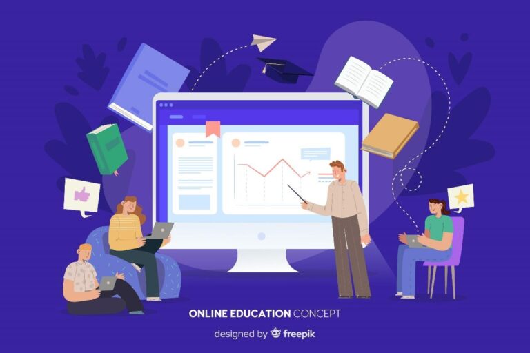 Students attending a virtual student government online meeting on laptops