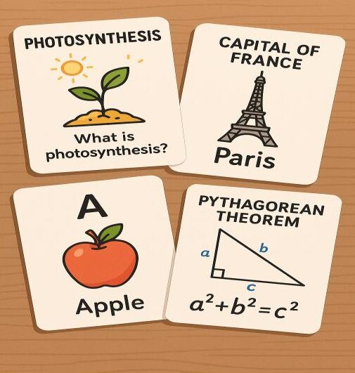 Student memorization with flashcards
