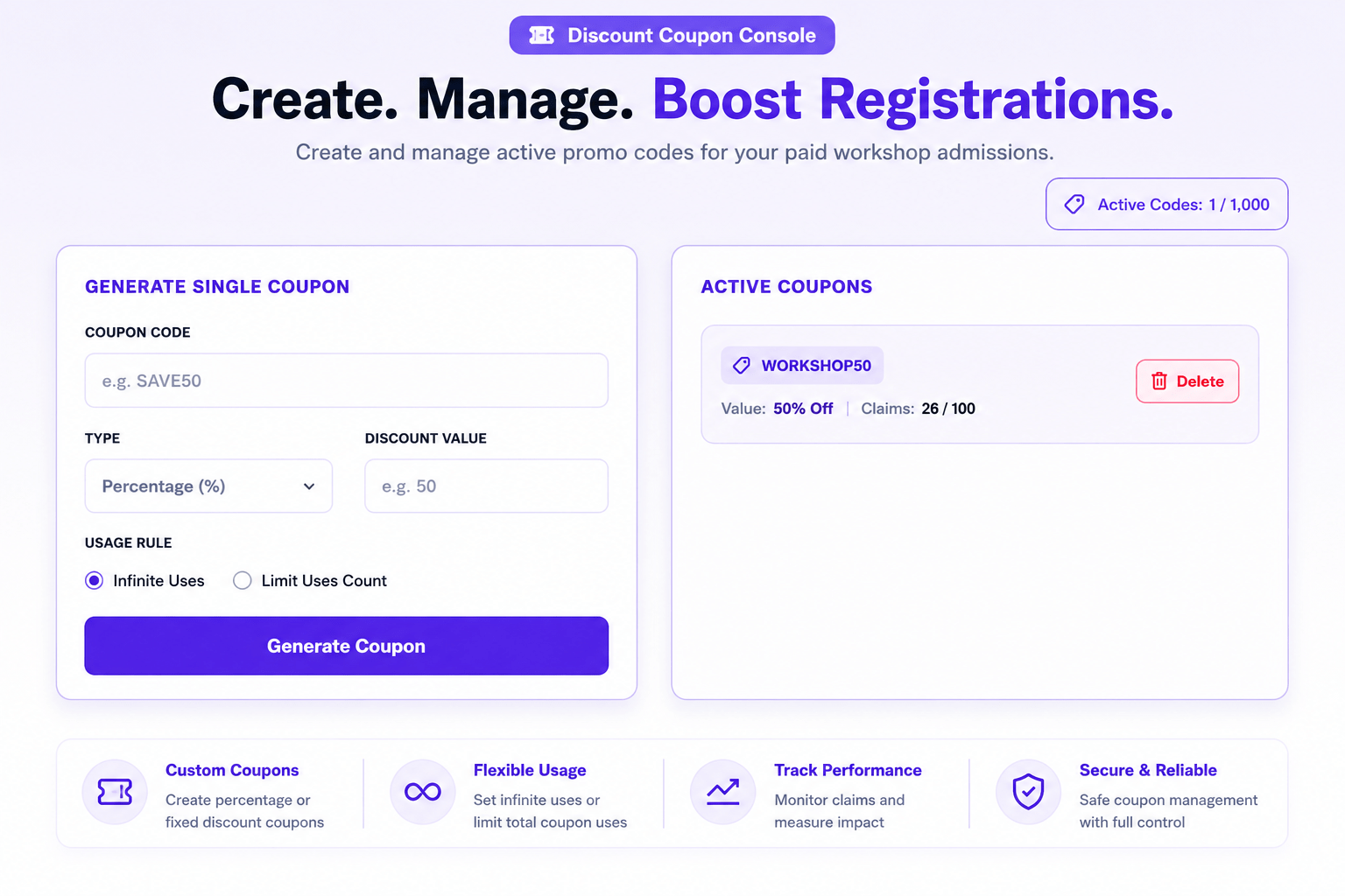 EvePaper discount coupon console interface